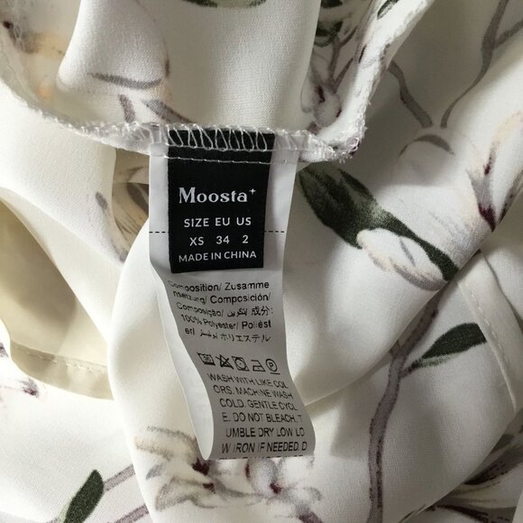 Moosta Magnolia Printl Midi Dress Ivory 2 - Picture 3 of 3